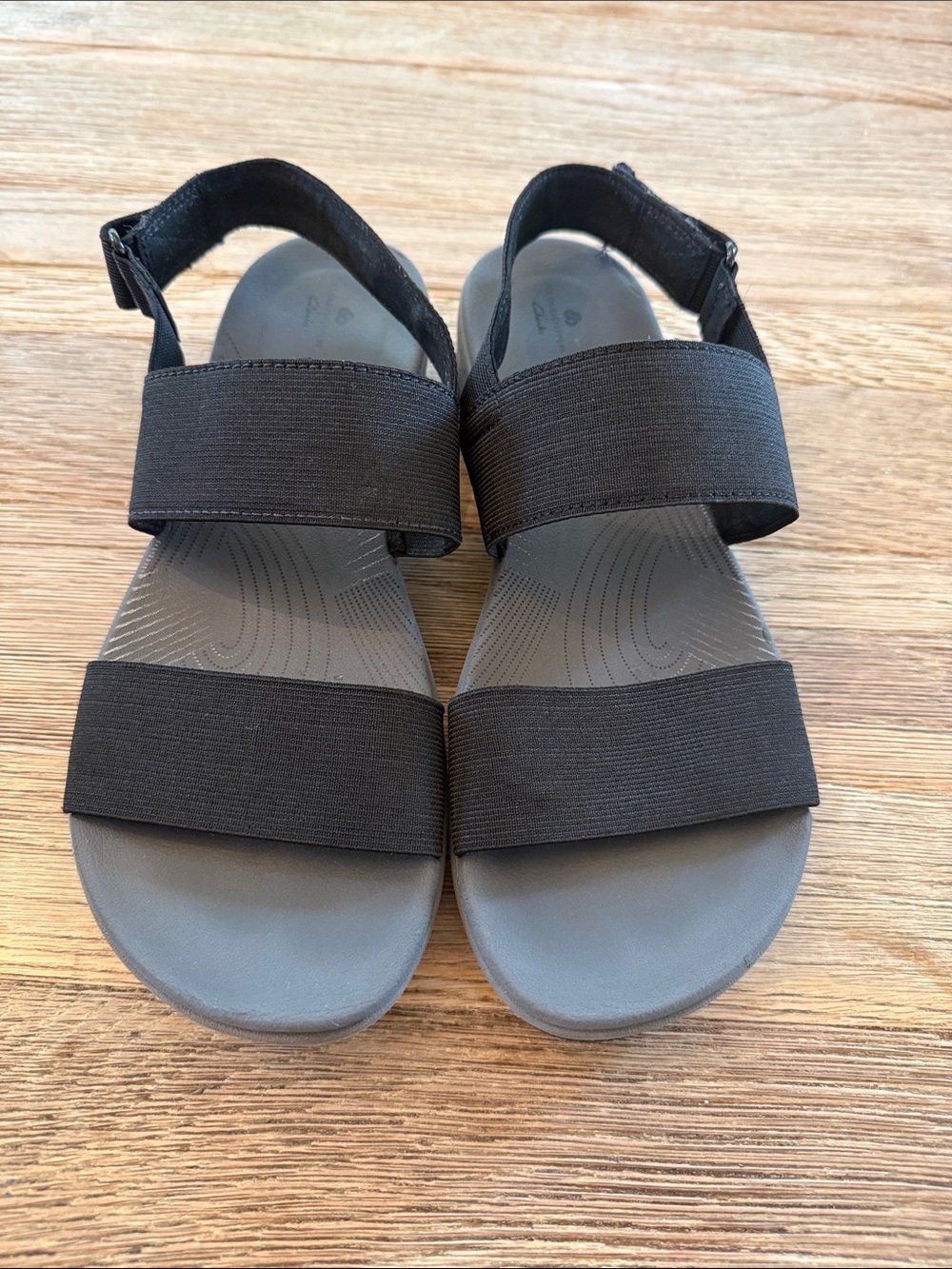 Arla Jacory Cloudsteppers by Clarks Black Elastic Strap Women's Sandals